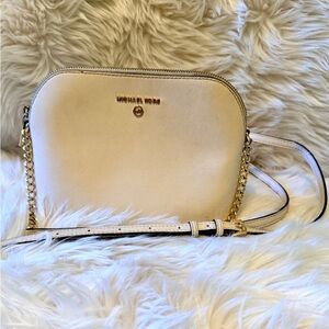 Michael Kors Ivory Crossbody Bag with Gold Chain